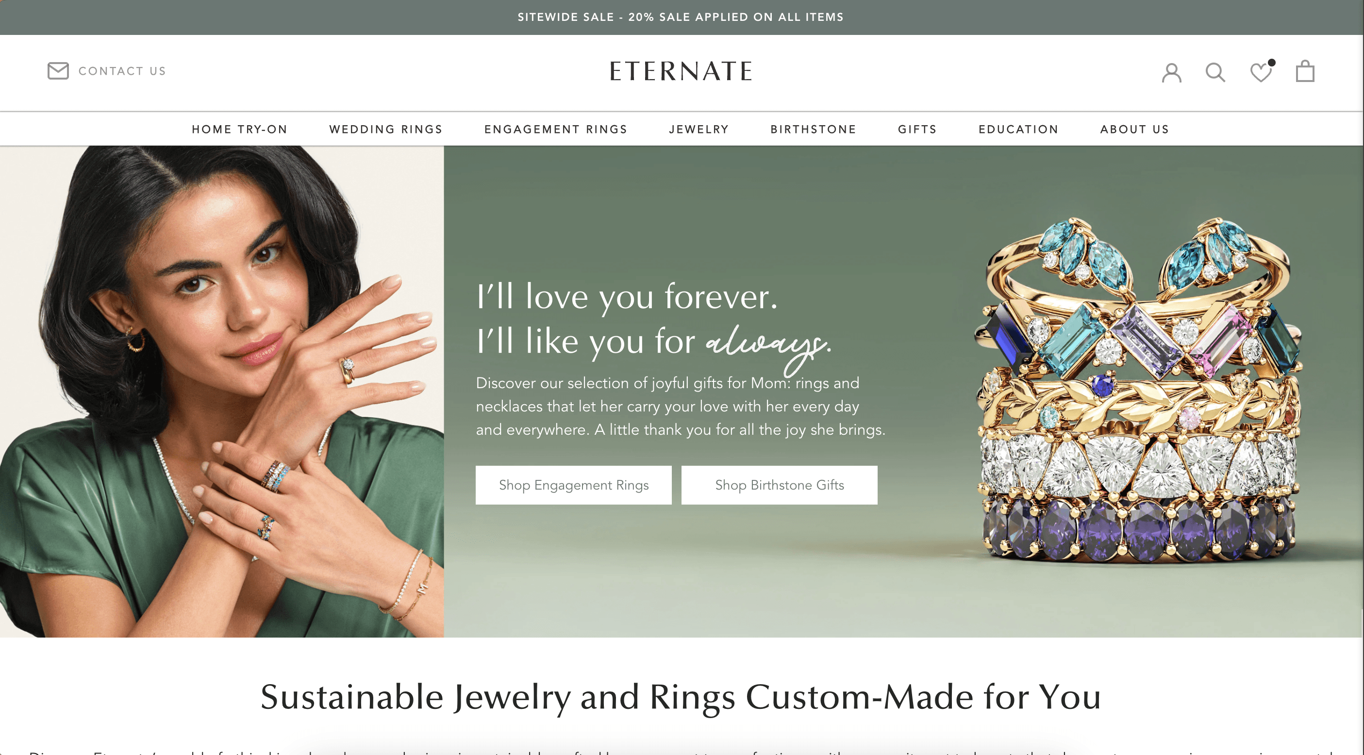 Eternate Ecommerce Website on Shopify